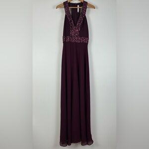 Dress the Population Women’s Medium Delani Sequence Crepe Gown Floor Length